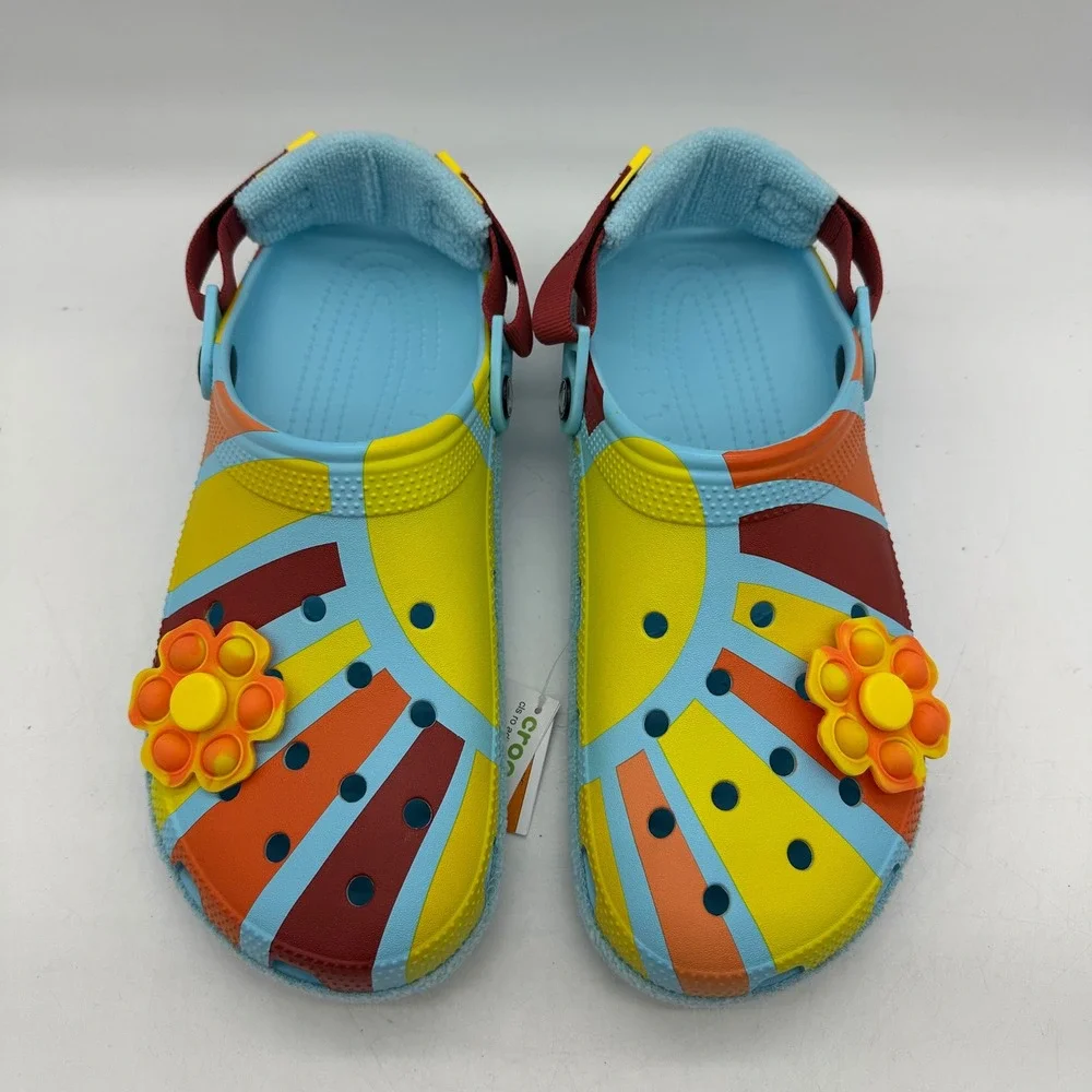 Crocs 208926-4LE Mens 12 Classic Adjustable Clog Zen Garden Terry‎ Cloth Shoes